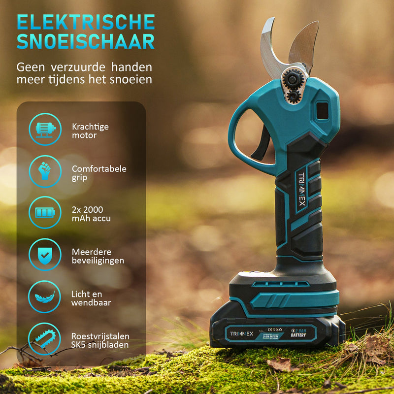 Laden Sie das Bild in Galerie -Viewer, Trimmex® elektrische Gartenschere – inklusive Tragetasche und zwei leistungsstarken Akkus (2,0 Ah)
