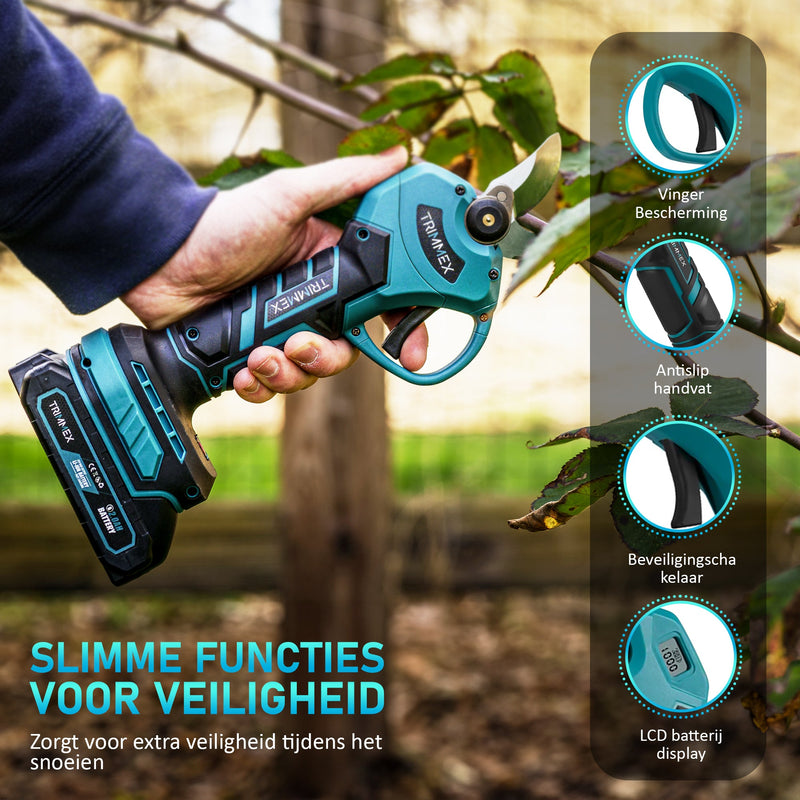 Laden Sie das Bild in Galerie -Viewer, Trimmex® elektrische Gartenschere – inklusive Tragetasche und zwei leistungsstarken Akkus (2,0 Ah)
